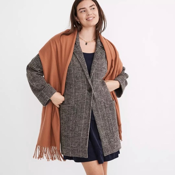 NWT Madewell Fringed Scarf camel tan dried cedar rosewood - Picture 5 of 8